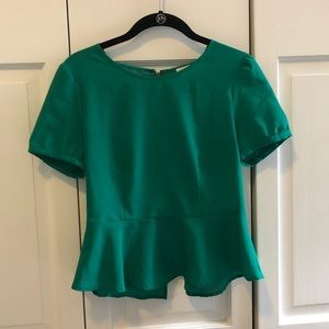 Pins and needles green peplum blouse size small
